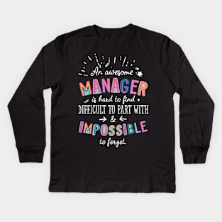 An awesome Manager Gift Idea - Impossible to Forget Quote Kids Long Sleeve T-Shirt